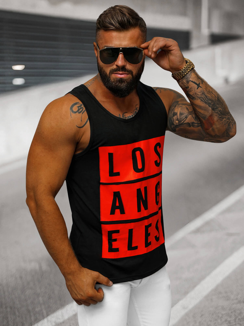 Pánské Tílko Černé OZONEE O/T105/3