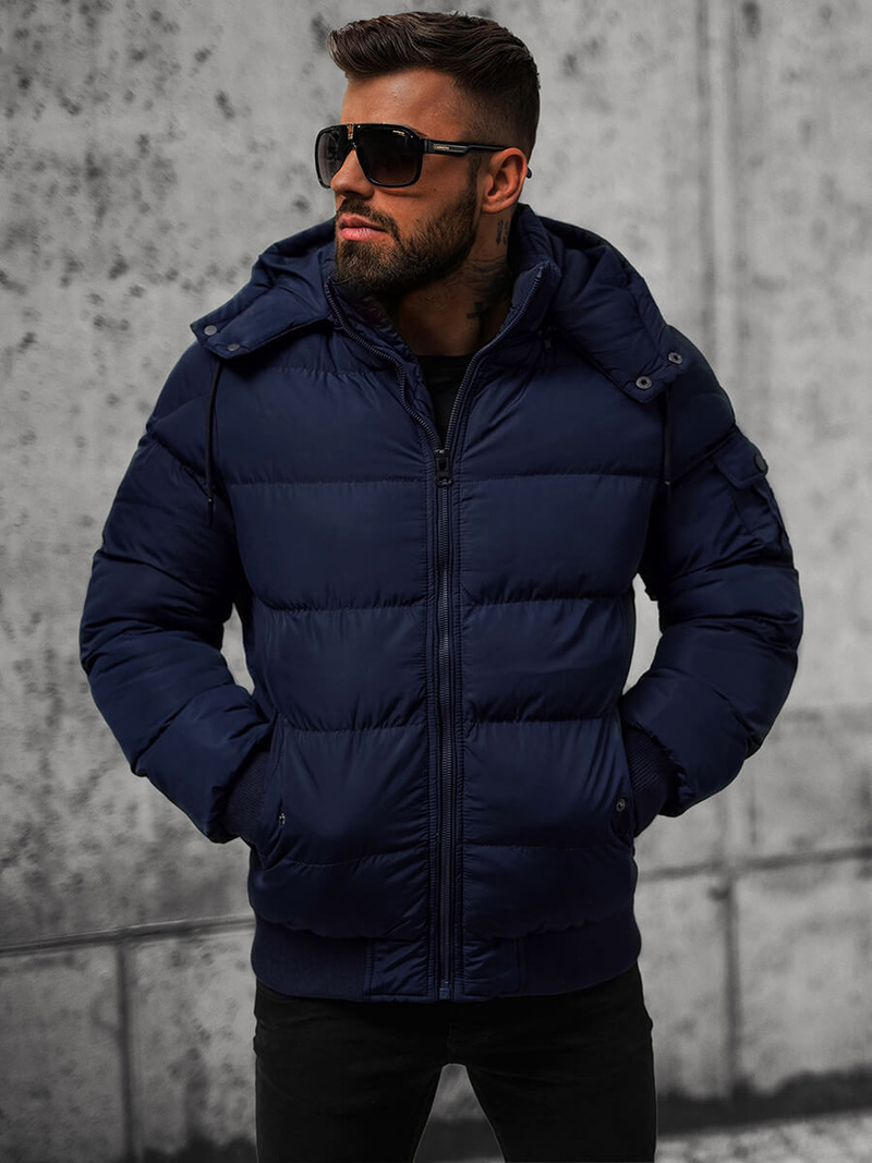 Pánská Zimní Bunda Námořnická Modřá OZONEE JS/27M8111