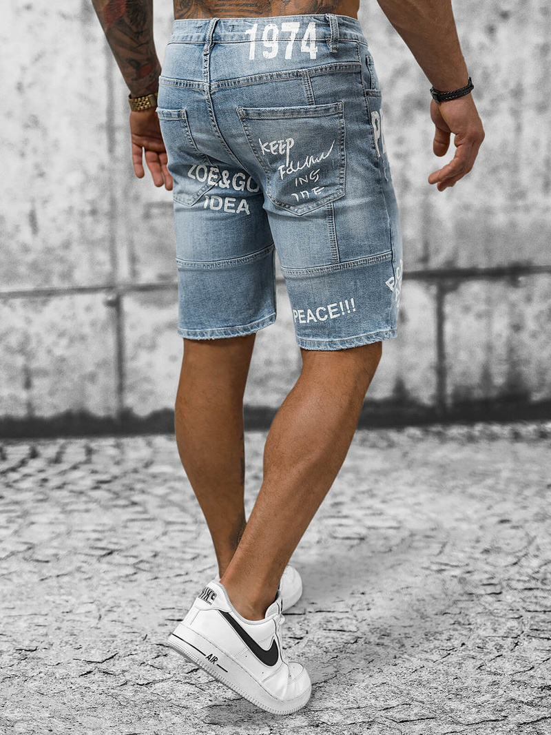 Pánské Džínové Kraťasy Modré OZONEE NB/MP0259BC