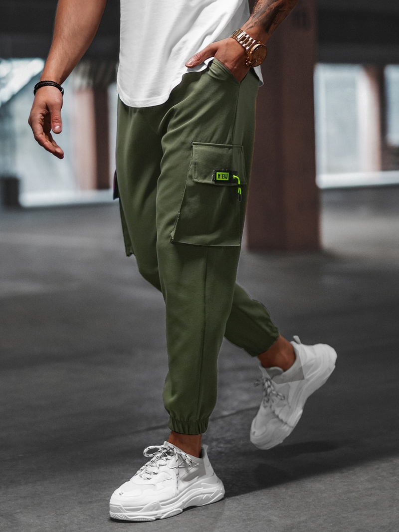 Pánské Chino Kalhoty Khaki OZONEE O/CP150Z