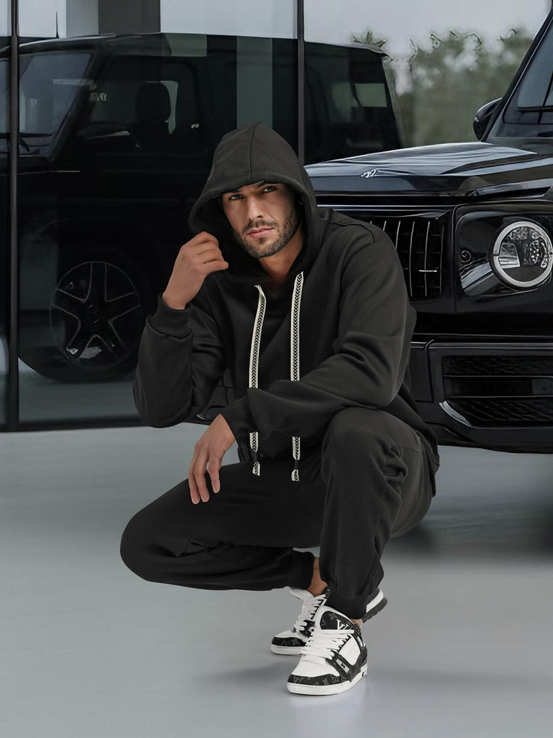 Pánská Tepláková Souprava Černá OZONEE O/3C582AB