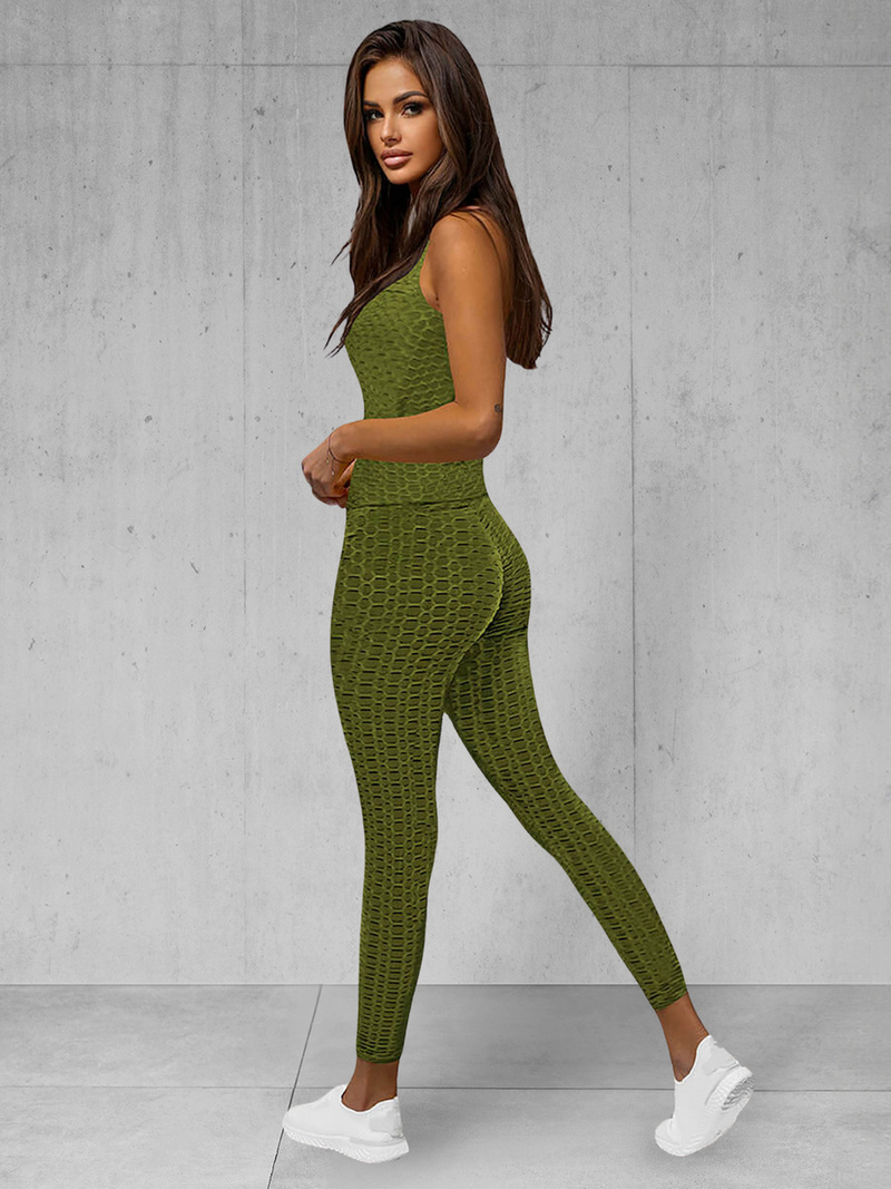 Dámská dvoudílná tepláková souprava khaki OZONEE JS/YW88037/7Z