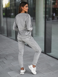 Dámská Velurová Tepláková Souprava Šedý OZONEE O/8C1173/2