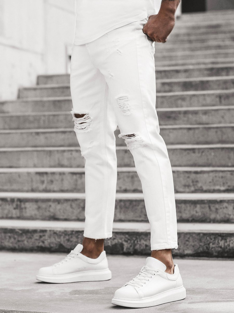 Pánské Džíny Bílé OZONEE B/55082