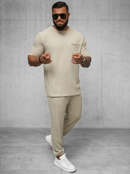 Pánské Tričko Béžový OZONEE O/Y960T