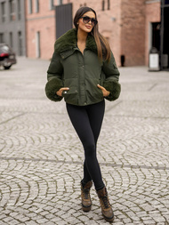 Dámská Zimní Bunda Khaki OZONEE O/H833