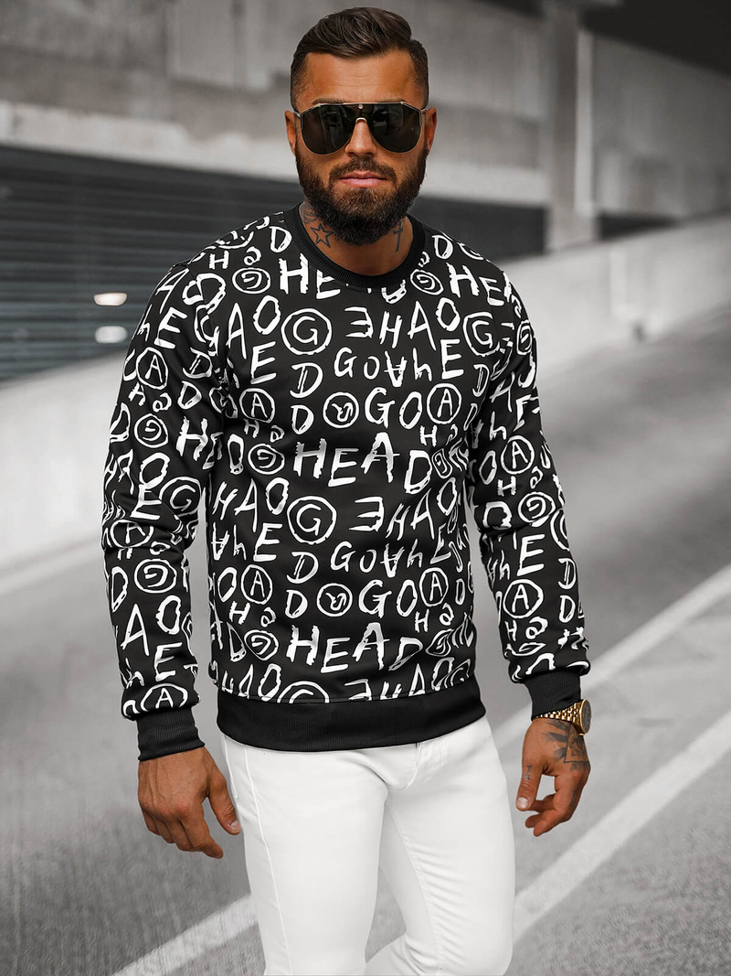 Pánská Mikina Černá OZONEE JS/8B1221/3