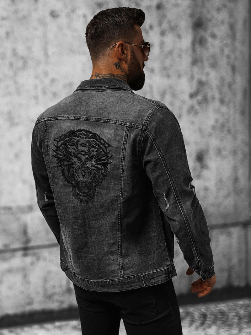 Pánská Džínová Bunda Černá OZONEE NB/MJ515N