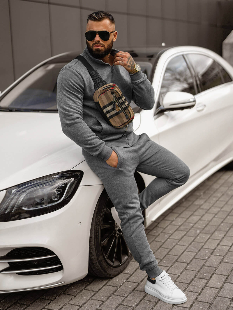 Pánská Tepláková Souprava Grafitová OZONEE JS/68C10385/5Z