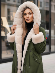 Dámská Zimní Bunda Zelená OZONEE JS/M763/136Z