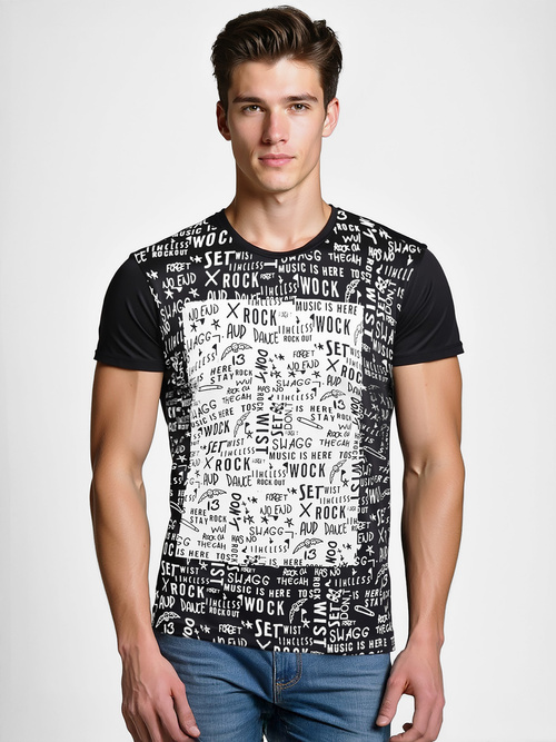 Pánské Tričko Černé OZONEE O/T122/3Z