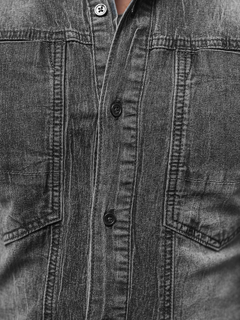 Pánská Džínová Košile Šedá OZONEE NB/MC712G