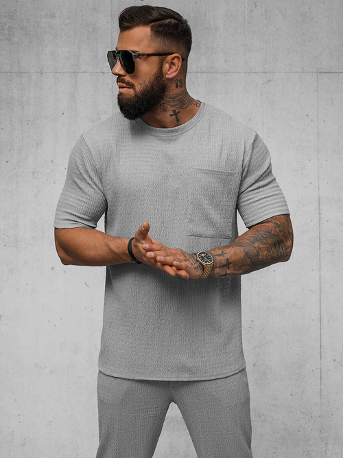 Pánské Tričko Šedý OZONEE O/Y960T