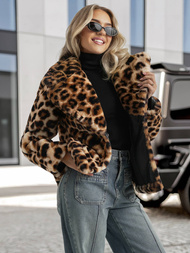 Dámská bunda béžovo-hnědá OZONEE JS/61M8500/158