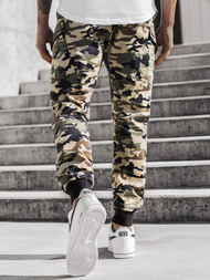 Pánské Kalhoty Jogger Béžové-Maskáčovové OZONEE O/11103