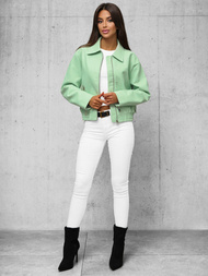 Dámská Kožená Bunda Mentolová OZONEE O/G116Z