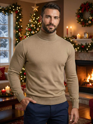 Pánský Svetr Camelový OZONEE V/V24504Z