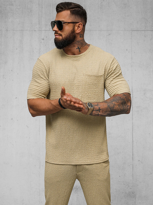 Pánské Tričko Camelový OZONEE O/Y960T