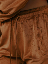 Dámská velurová tepláková souprava hnědý OZONEE O/8C1175/33Z