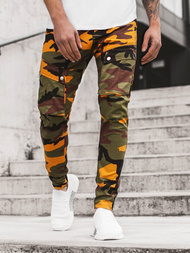 Pánské Kalhoty Jogger žluto-khaki OZONEE A/1003