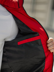 Pánská Zimní Bunda Černo-Červená OZONEE JS/31M5083/270