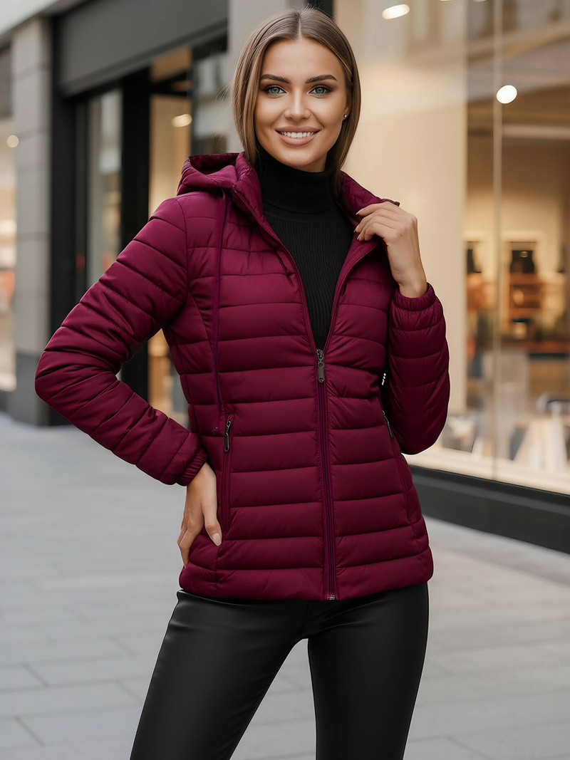 Dámská Bunda Vínová OZONEE JS/16M9103/01Z