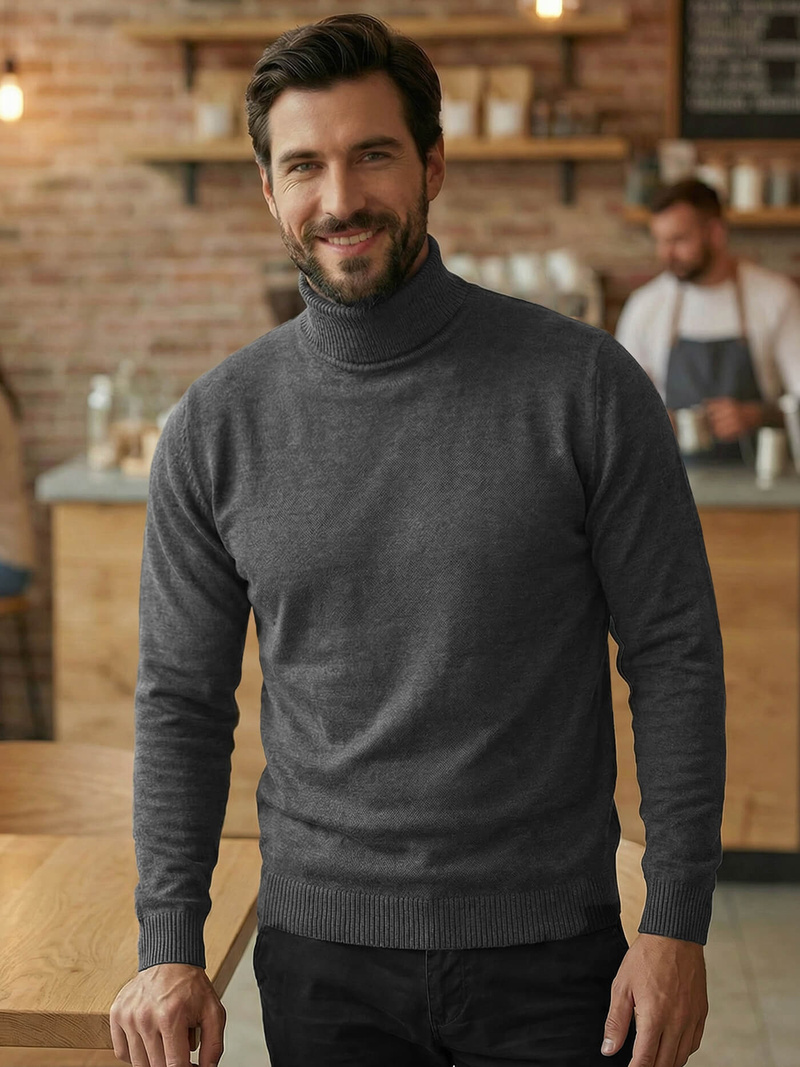 Pánský Svetr Grafitový OZONEE JS/59B3603/5