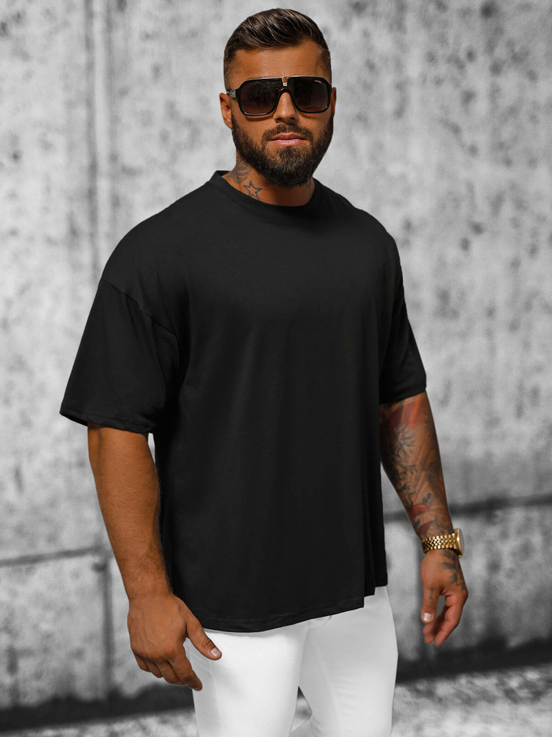 Pánské Tričko Černé OZONEE O/3429