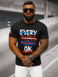 Pánské Tričko Černé OZONEE O/8T1266/3