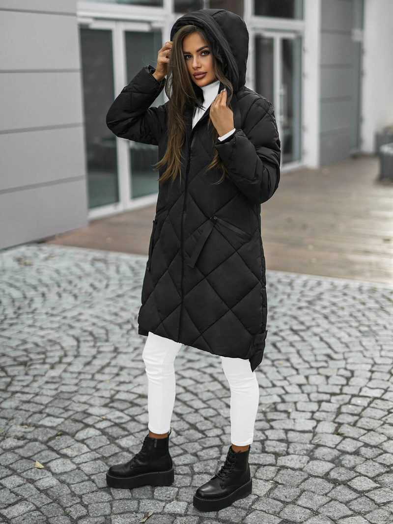 Dámská Bunda Černá OZONEE JS/5M3168/392Z