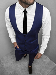 Pánská souprava - Vesta a chino kalhoty Modré OZONEE DJ/5554