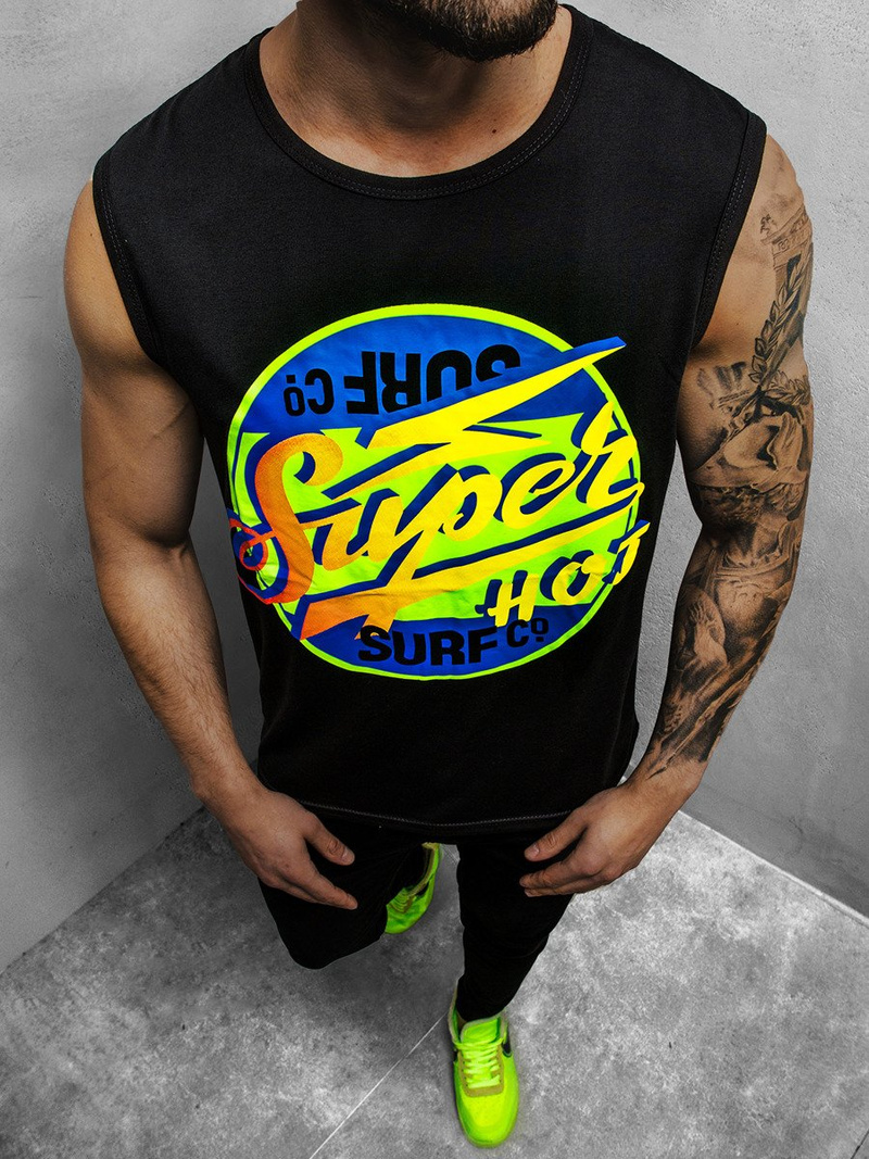 Pánské Tílko Černé OZONEE JS/KS2076Z