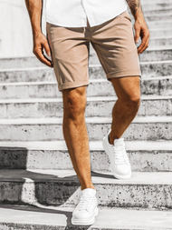 Pánské chino kraťasy Béžové OZONEE DJ/1007