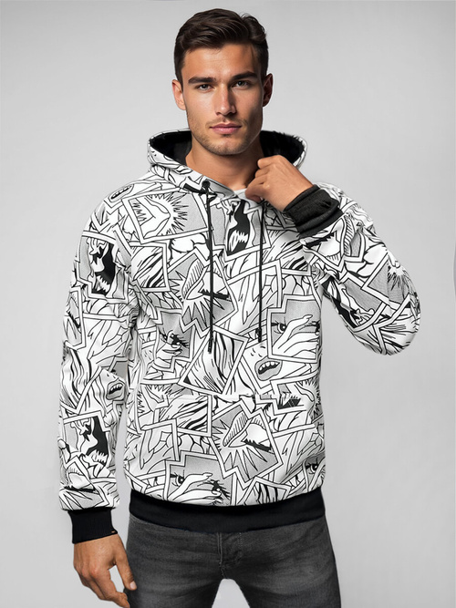 Pánská Mikina Bílá OZONEE JS/8B1256/1Z