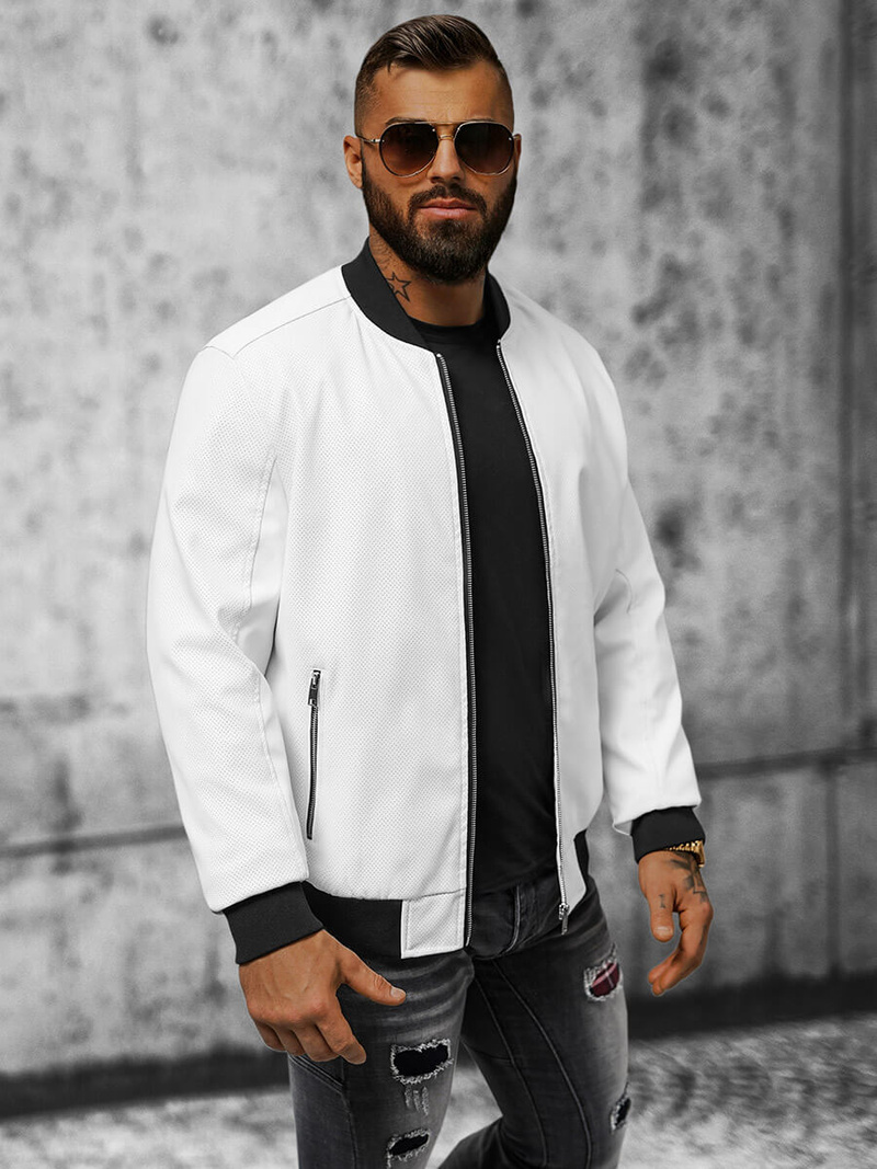 Pánská Bunda Bílá OZONEE N/7110/8