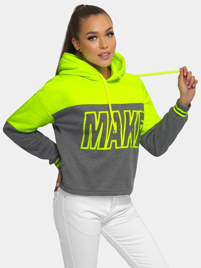 Dámská Mikina Zelené-Neon OZONEE JS/B26024