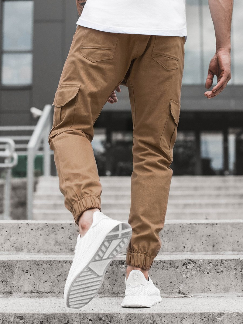 Pánské Kalhoty Jogger Camelové OZONEE A/404