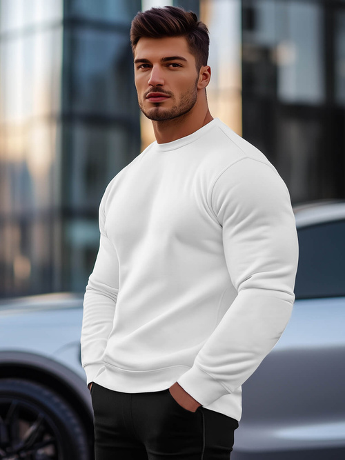 Pánská Mikina Bílá OZONEE JS/2001-10Z