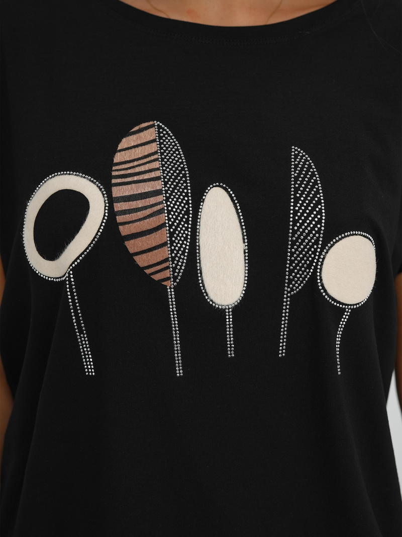 Dámské Tričko Černé OZONEE JS/95T2566/3