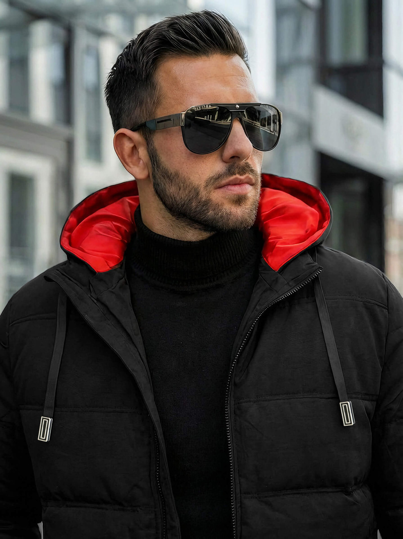 Pánská Bunda Černá OZONEE JS/31M5003Z