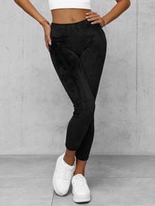 Dámské Velurové Tepláky Černé OZONEE JS/92K521/3