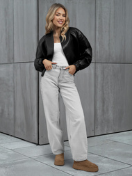 Dámská koženková bunda křivák černá OZONEE JS/11Z8281Z