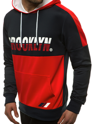 Pánská Mikina tmavě modro-červená OZONEE JS/DD20127