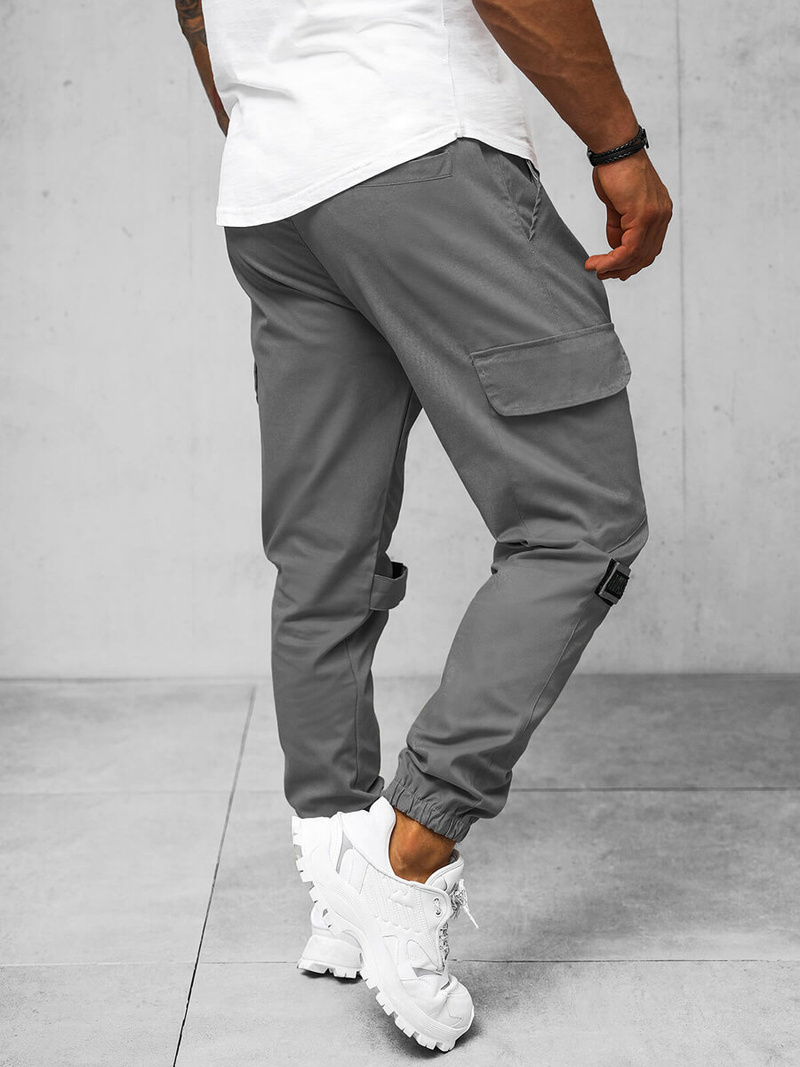 Pánské Chino Jogger Kalhoty Šedé OZONEE O/G3014Z
