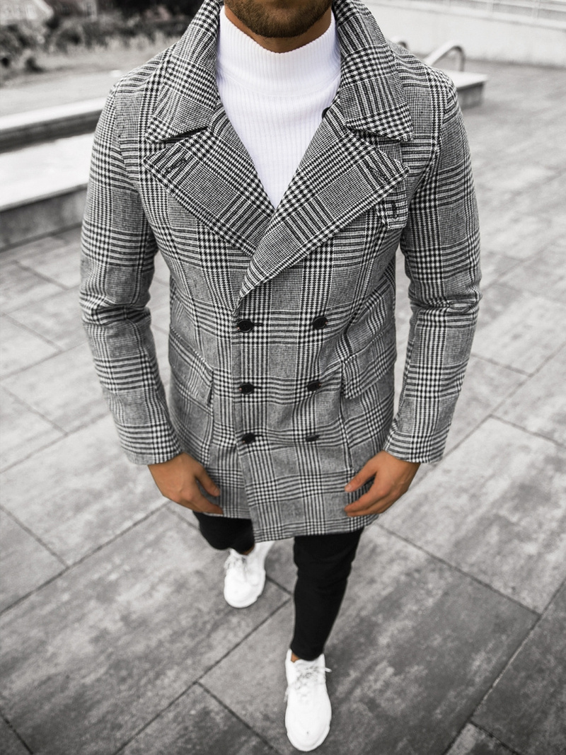 Pánský Kabát Černobílý OZONEE JS/JP1192