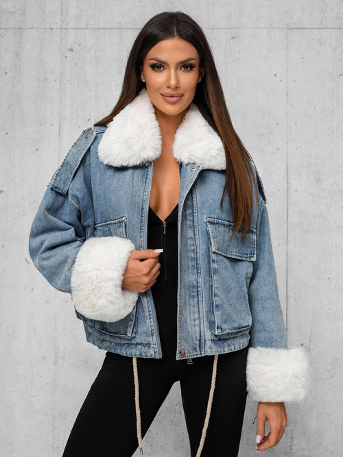 Dámská Džínová Bunda Modrá OZONEE JS/11Z8219Z