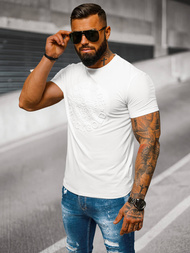 Pánské Tričko Bílé OZONEE NB/MT3056Z