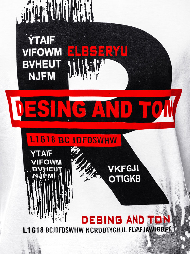 Pánské Tričko Bílé OZONEE JS/KS1945