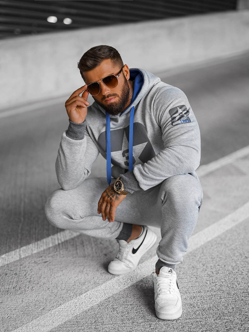 Pánská Tepláková Souprava Šedá OZONEE JS/8C59/2Z