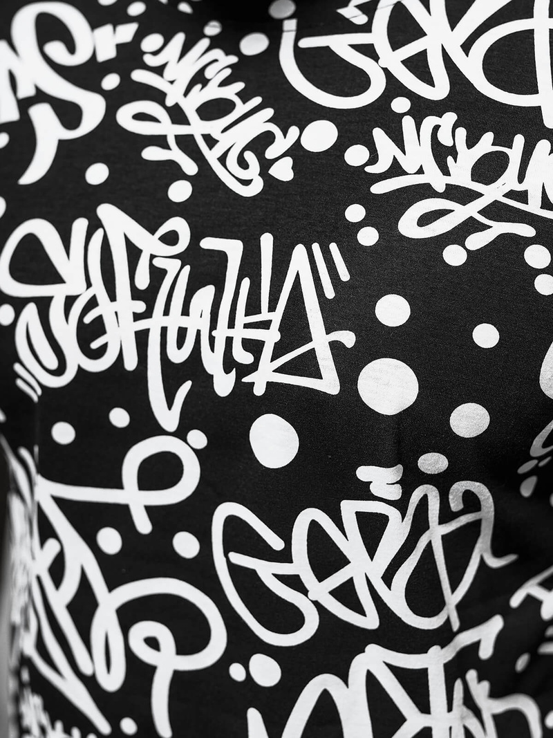 Pánské Tričko Černé OZONEE JS/8T1216/3